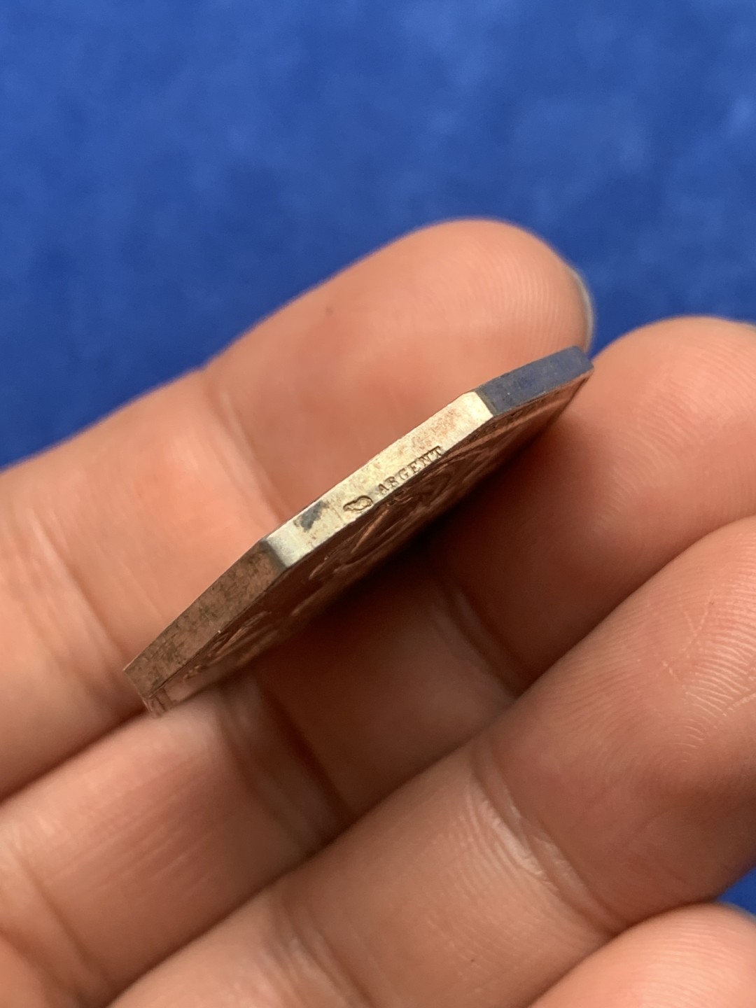 《竞宝斋》第157场-法国八角与章 专场！周日，周一，周四 3场 (全场包邮) 法国八角银质代币，沙特尔公证人，14.36g，31.6mm，丰饶角边铭