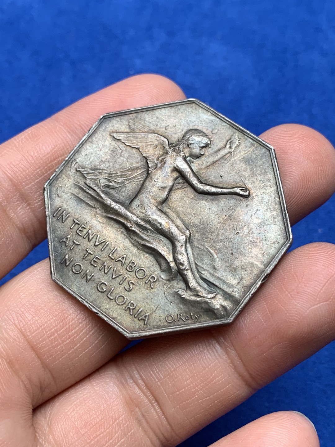 《竞宝斋》第157场-法国八角与章 专场！周日，周一，周四 3场 (全场包邮) 法国八角银质代币，里昂商会，34.81g，41.7mm，丰饶角边铭