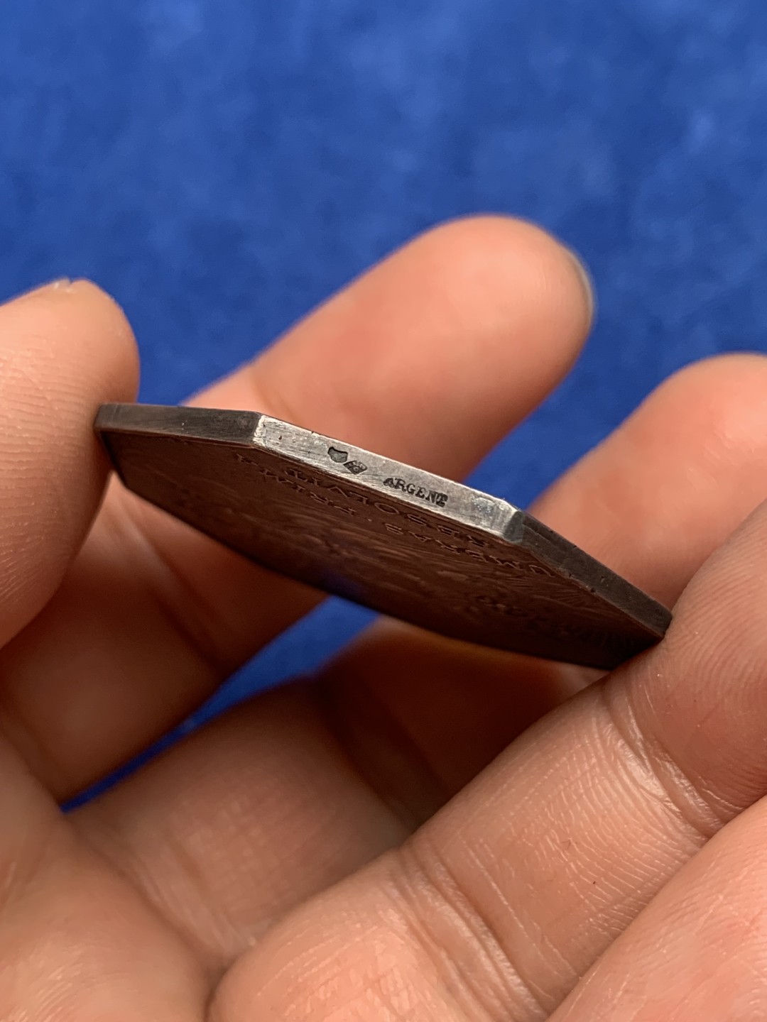 《竞宝斋》第157场-法国八角与章 专场！周日，周一，周四 3场 (全场包邮) 法国八角银质代币，一审代理人会议，经典的天马行空设计，22.68g，37.2mm，野猪头边铭