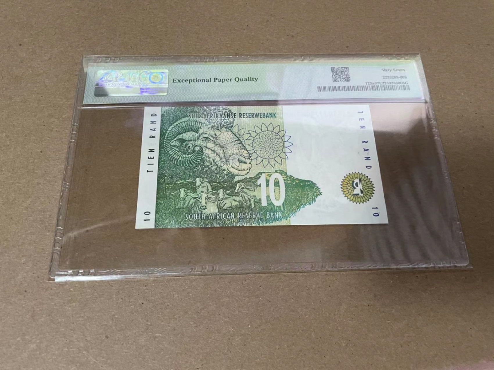 【Blue Auction】✨世界纸币精拍第316期——周日畅拍场 【AAA初版】南非 1993年10兰特 PMG67EPQ 