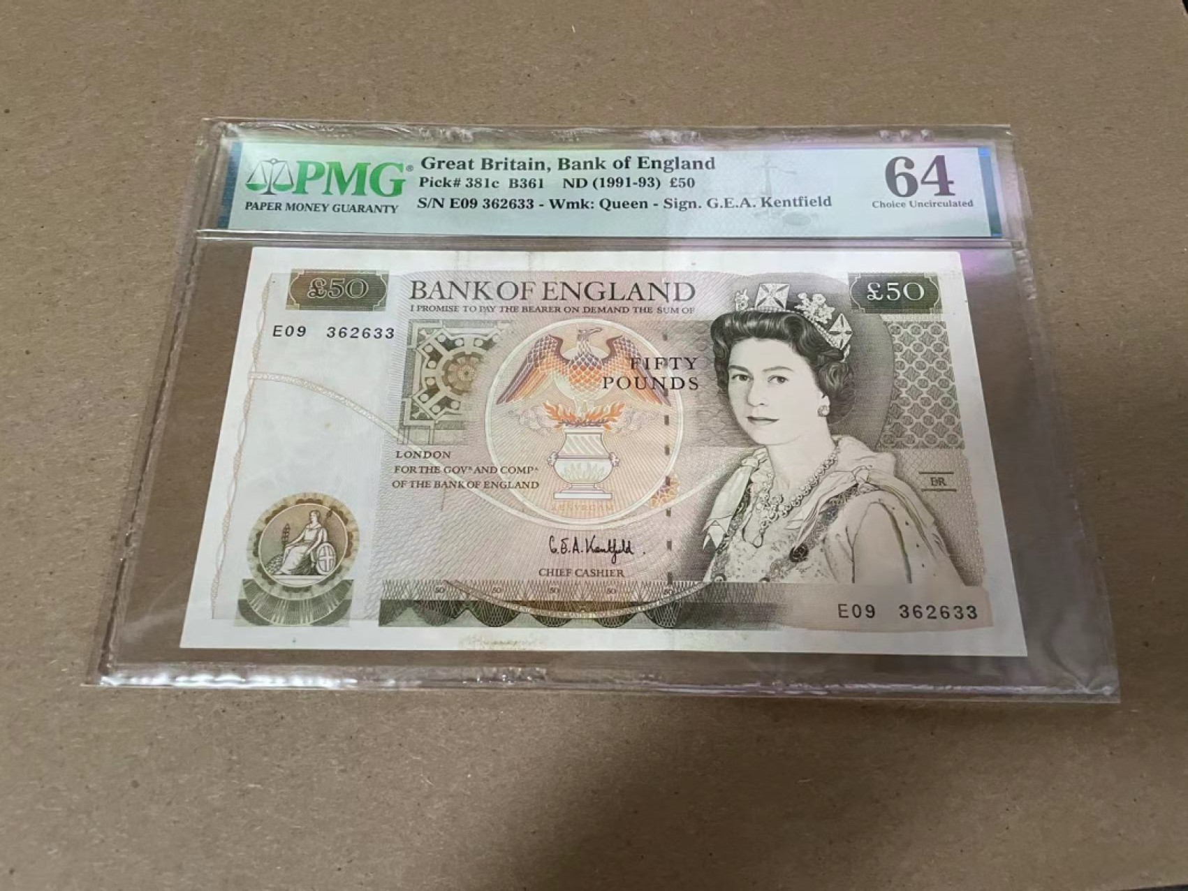 【Blue Auction】✨世界纸币精拍第316期——周日畅拍场 【无47】英国 D序列 1991-93年 50镑 PMG64