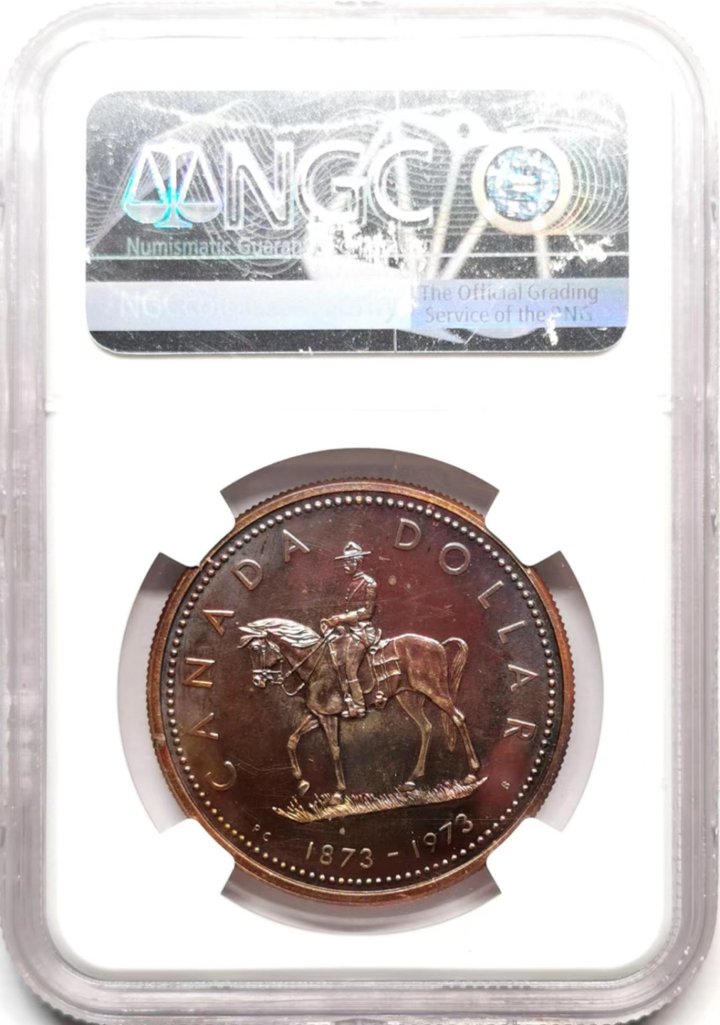 凡希社世界钱币微拍第二百三十六期 1973加拿大皇家骑警百年纪念银币NGC-SP67