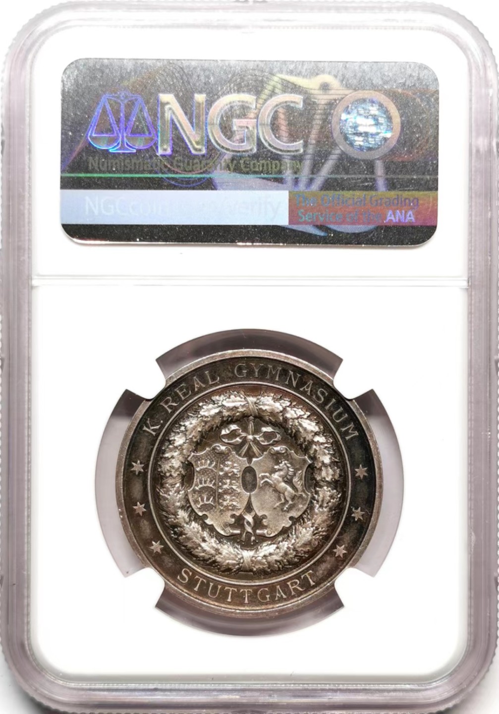 凡希社世界钱币微拍第二百三十六期 十九世纪德国斯图加特学院银章NGC-MS64