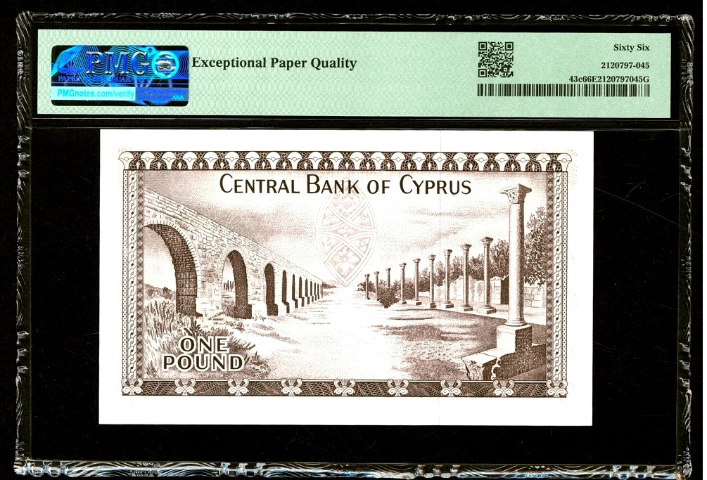 【Blue Auction】✨世界纸币精拍第316期——周日畅拍场 塞浦路斯 1978年1镑 BWC出品 PMG66EPQ 古迹