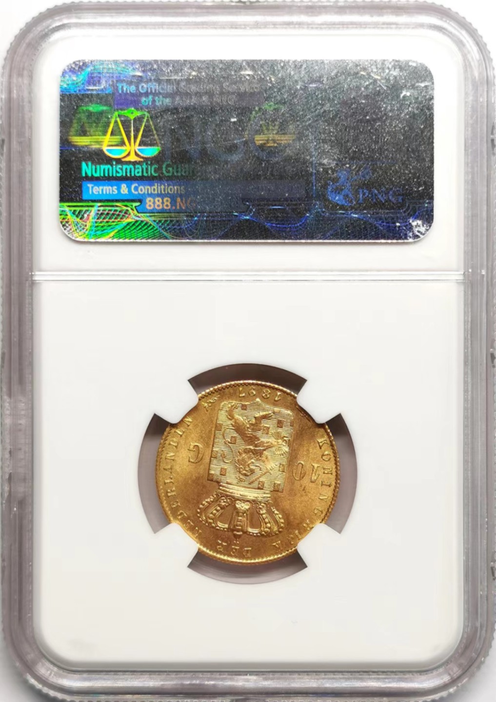 凡希社世界钱币微拍第二百三十六期 1897荷兰威廉敏娜10盾金币NGC-MS63