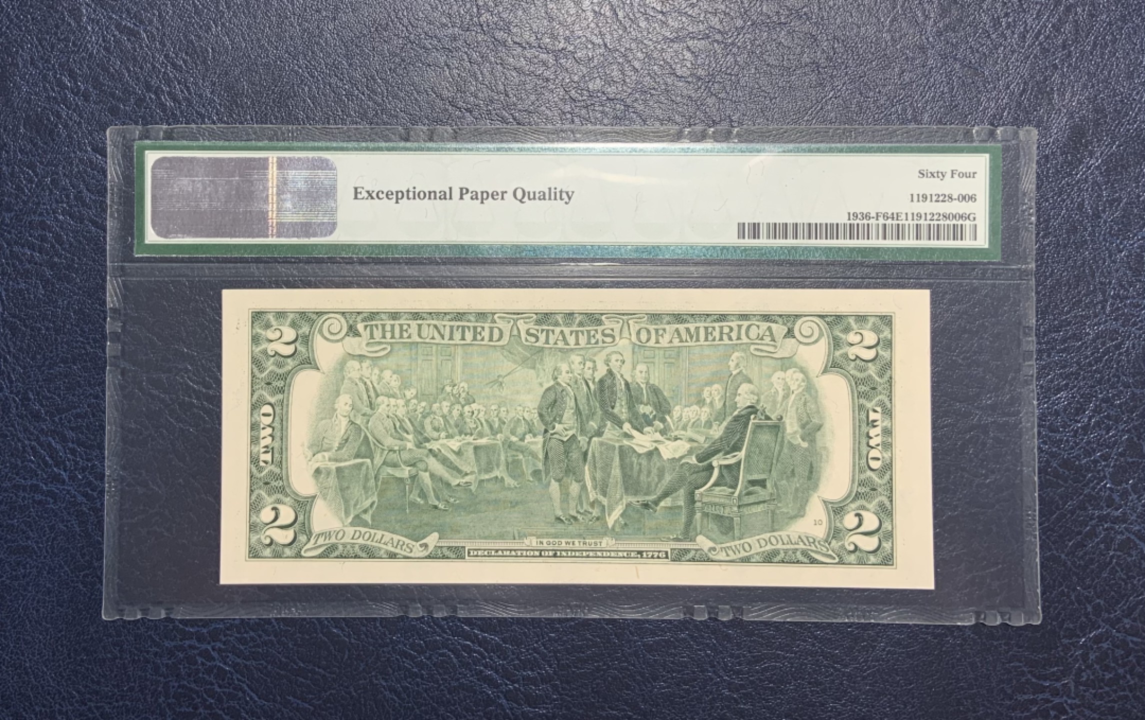 收藏联盟Quantum Auction 第253期拍卖  美国1995年联邦储备券2元 PMG64e