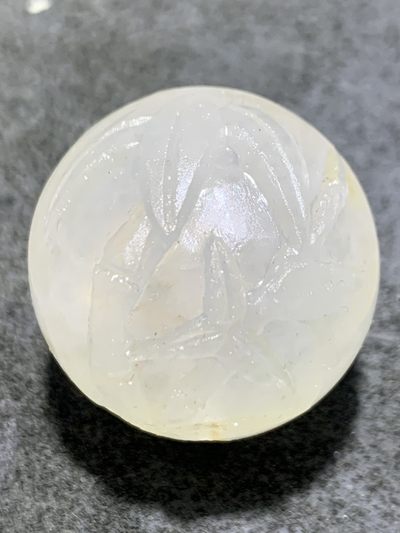 精美亚光满冰飘糖心料战国红玛瑙手工雕刻竹子大珠子一颗！ - 精美亚光满冰飘糖心料战国红玛瑙手工雕刻竹子大珠子一颗！