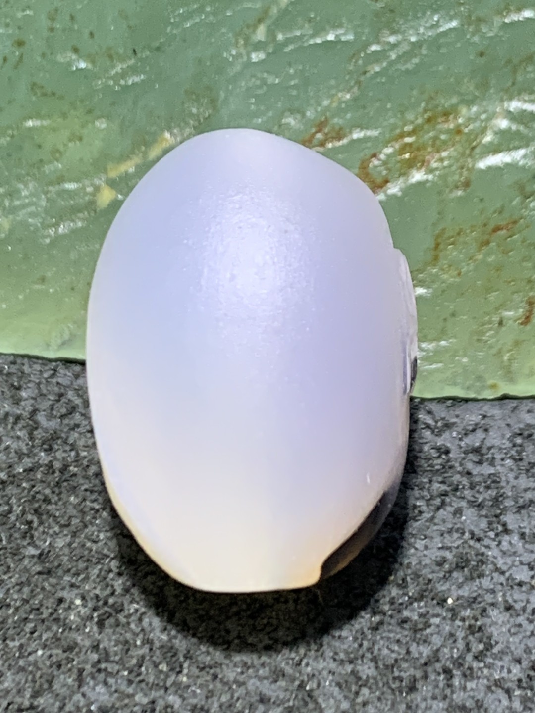 精美亚光高玉化海洋玉髓手工俏色巧雕阴阳随形桶珠一个