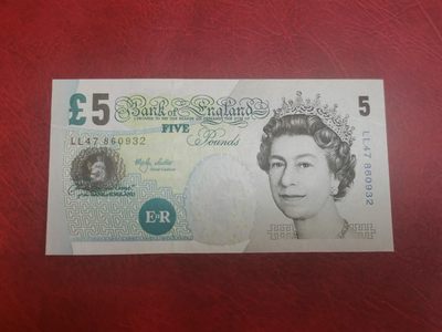 英国纸币 LL首签补号 E序5英镑 2002年 Pick#391b* 全新UNC - 英国纸币 LL首签补号 E序5英镑 2002年 Pick#391b* 全新UNC