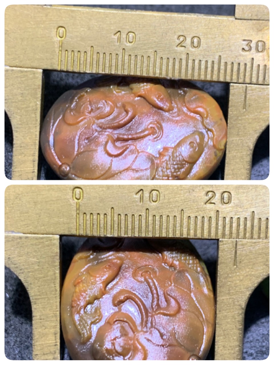 精美亚光冰飘战国红玛瑙雕刻手工俏色巧雕莲年有鱼吊坠一个