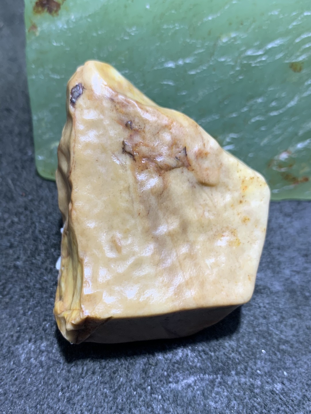 精美戈壁彩玉手工雕刻天地人把件（吊坠)一个！