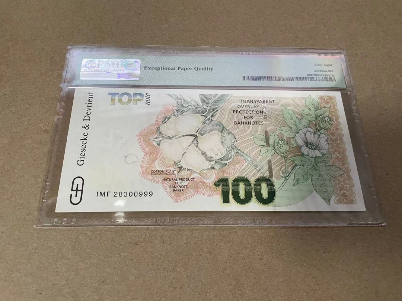 【Blue Auction】✨世界纸币精拍第317期——小精品场 【999豹子号无47】DEU 测试钞 PMG68EPQ 高分