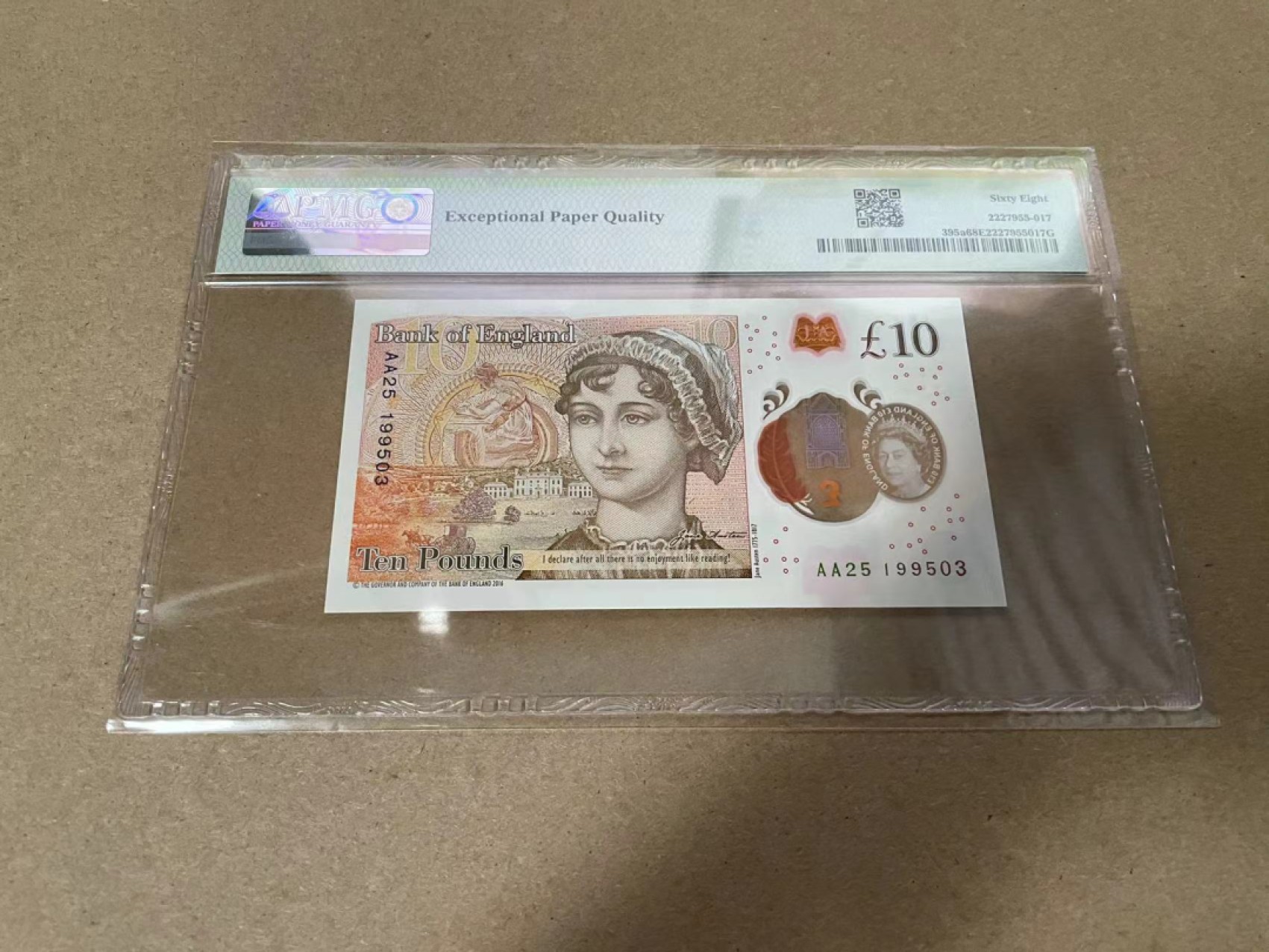 【Blue Auction】✨世界纸币精拍第317期——小精品场 【AA 无47】英国 2016年10镑 PMG68EPQ 高分