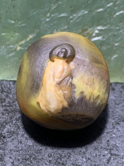 精美原皮天眼纹战国红玛瑙手工俏色巧雕一心向佛意境吊坠一个， - 精美原皮天眼纹战国红玛瑙手工俏色巧雕一心向佛意境吊坠一个，