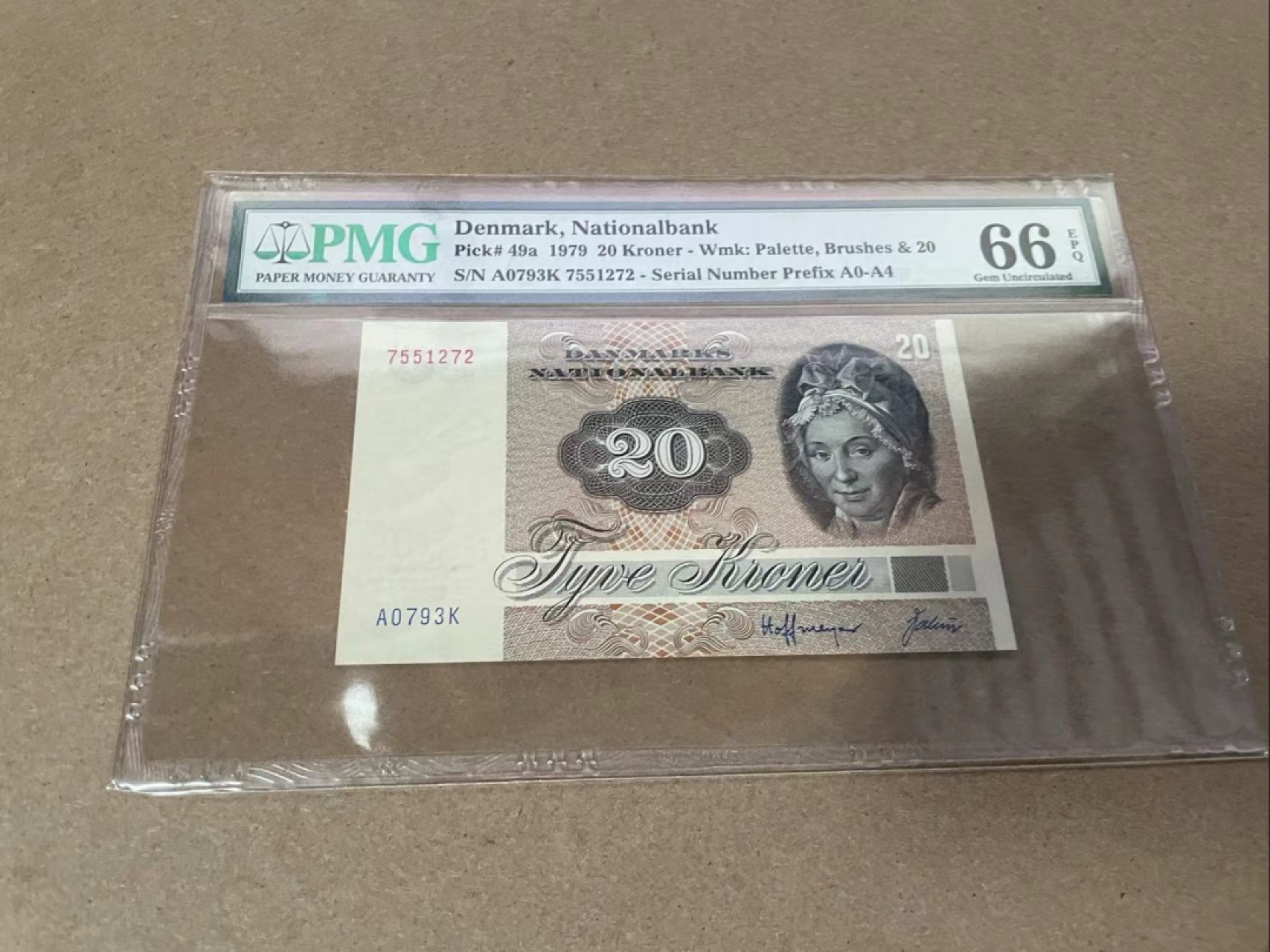 【Blue Auction】✨世界纸币精拍第317期——小精品场 【A0】丹麦 1979年20克朗 PMG66EPQ 