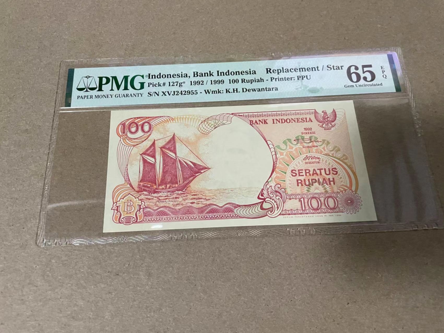 【Blue Auction】✨世界纸币精拍第317期——小精品场 【补号】印尼 1992年100卢比 PMG65EPQ 