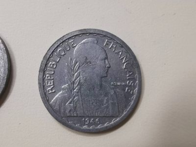 238.【鲸贝乐淘★两拍包邮】三字经·第“亲师友，习礼仪”号拍卖 【越南🇻🇳】法属流通铝币10枚，5分丰收女神头像，难得好品相如图，带原光