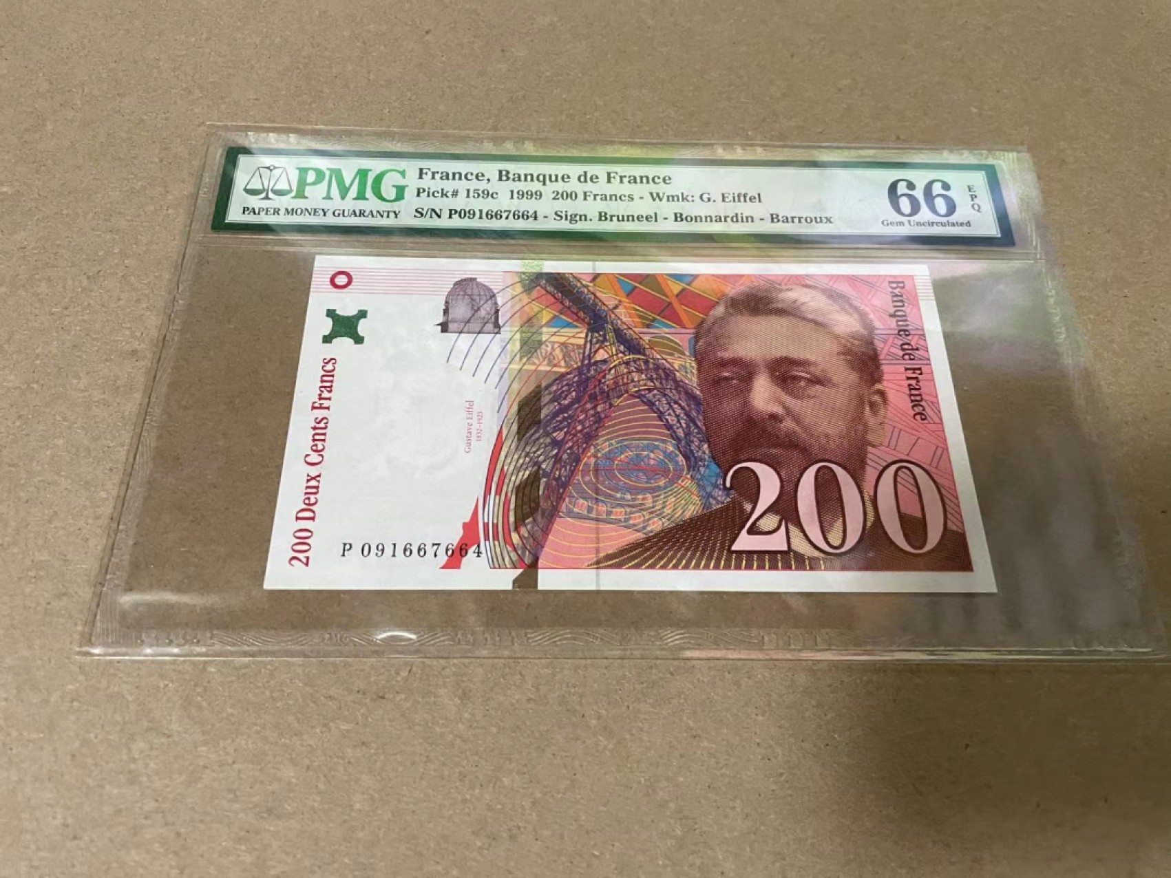 【Blue Auction】✨世界纸币精拍第317期——小精品场 法国 1999年200法郎 PMG66EPQ 