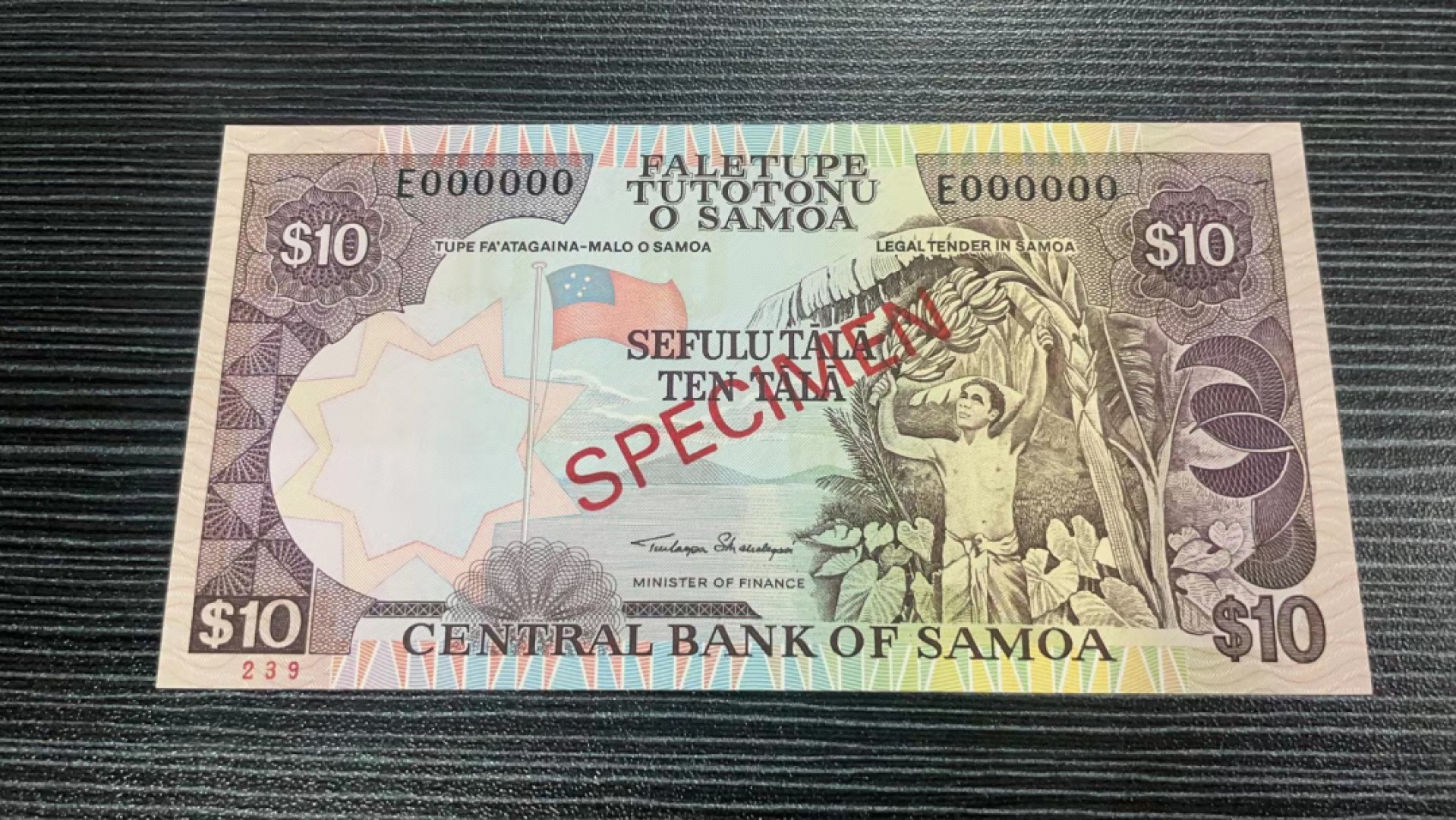 【Blue Auction】✨世界纸币精拍第317期——小精品场 萨摩亚 老版10塔拉 样钞 全新UNC  