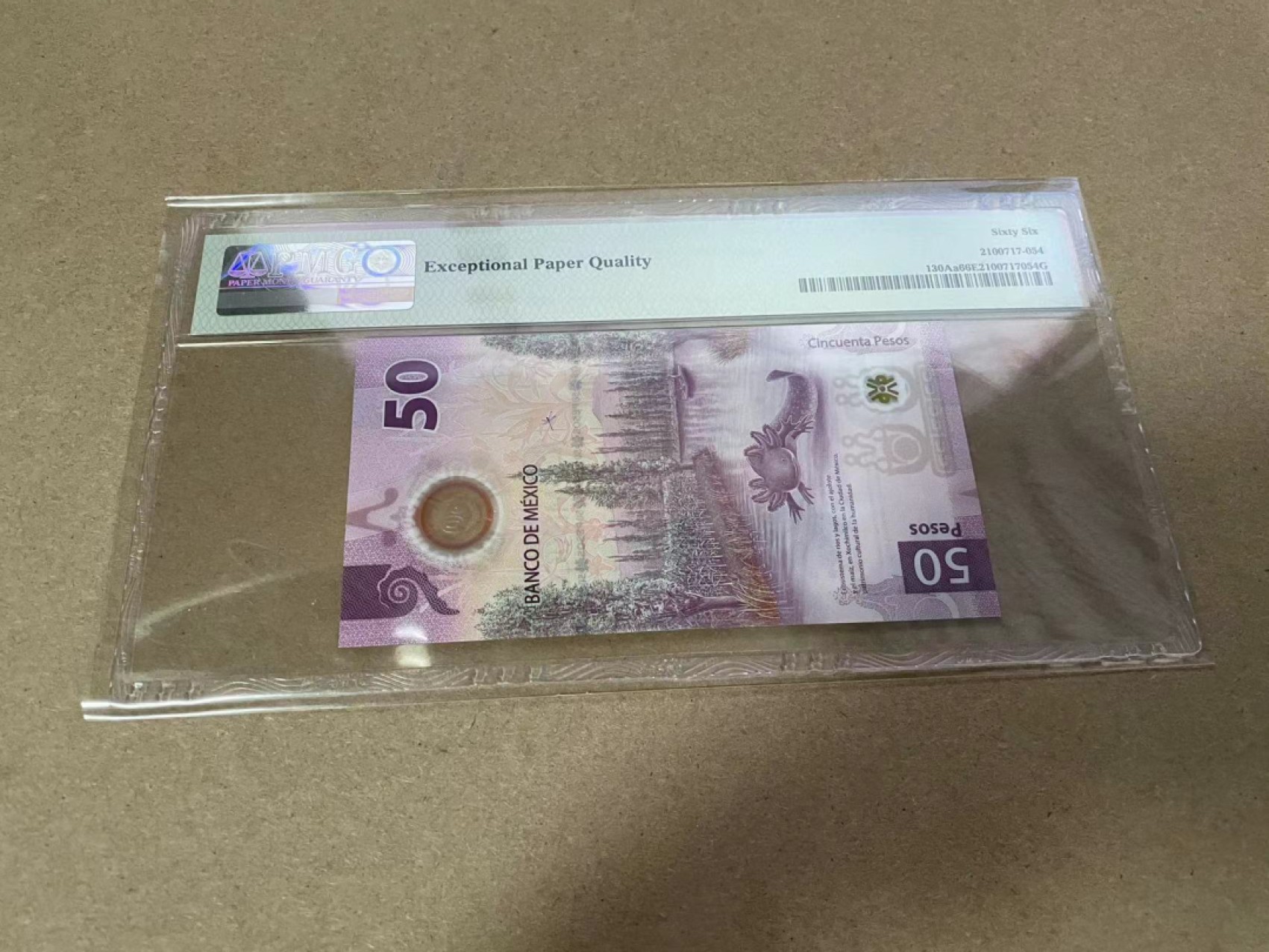 【Blue Auction】✨世界纸币精拍第317期——小精品场  【AA获奖钞 无47】墨西哥 2021年50比索 PMG66EPQ  