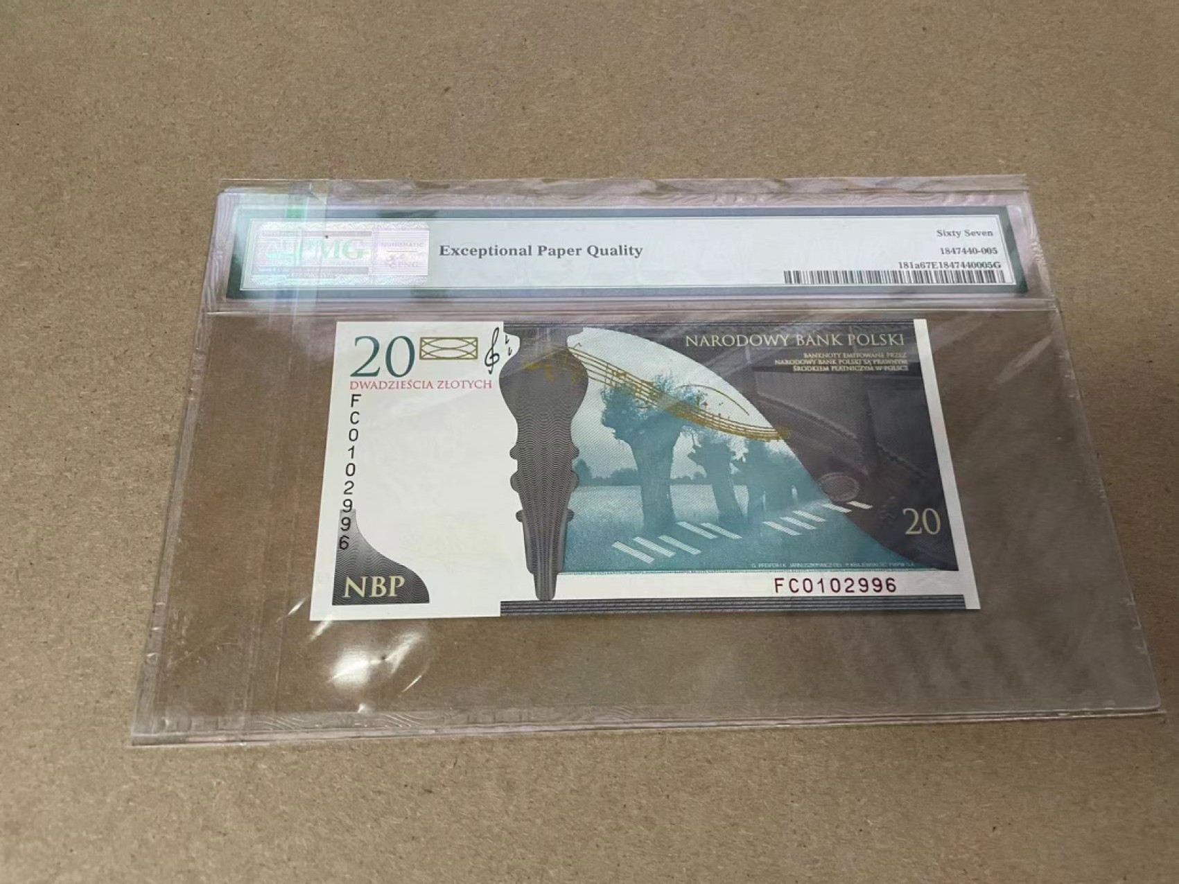 【Blue Auction】✨世界纸币精拍第317期——小精品场 【无47】波兰 2009年20兹罗提 纪念钞 PMG67EPQ 