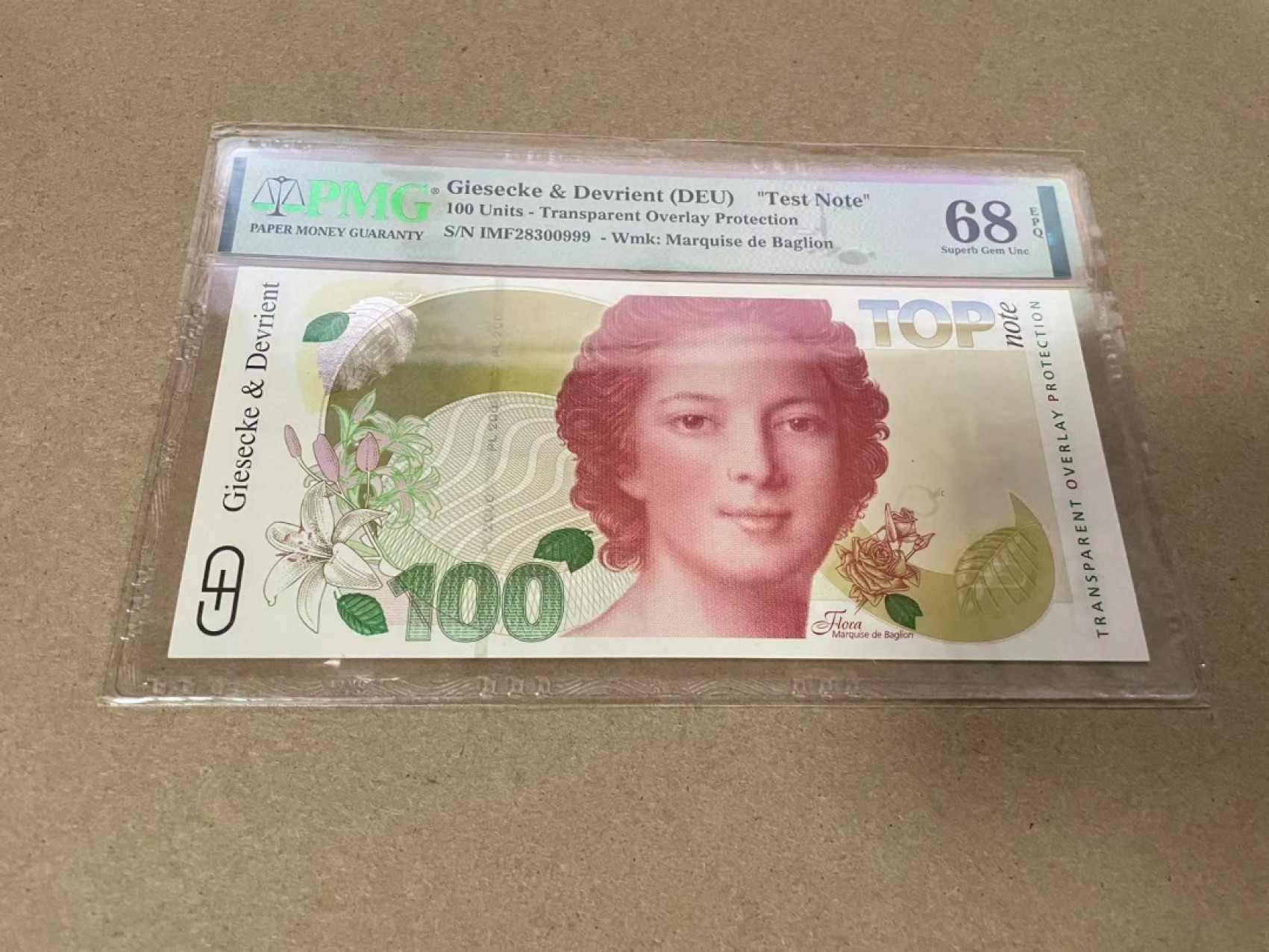 【Blue Auction】✨世界纸币精拍第317期——小精品场 【999豹子号无47】DEU 测试钞 PMG68EPQ 高分