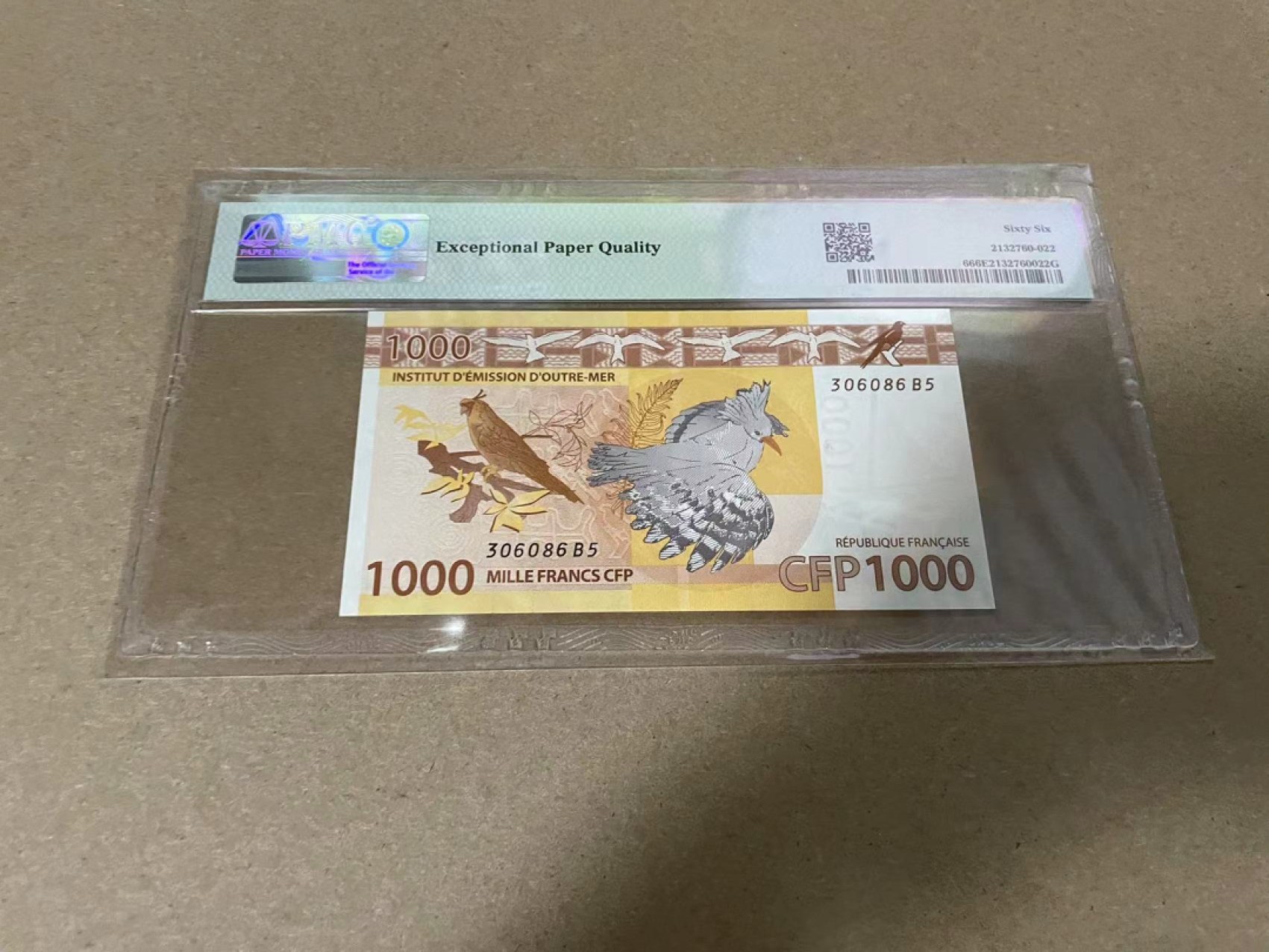 【Blue Auction】✨世界纸币精拍第317期——小精品场 【无47】法属太平洋 2014年1000法郎 PMG66EPQ