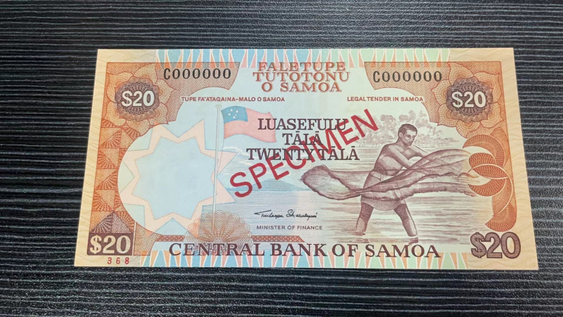 【Blue Auction】✨世界纸币精拍第317期——小精品场 萨摩亚 老版20塔拉 样钞 全新UNC  
