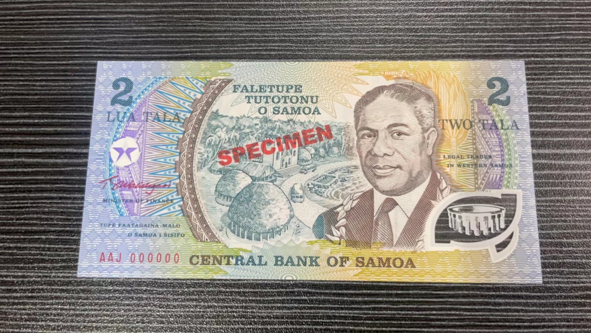 【Blue Auction】✨世界纸币精拍第317期——小精品场   萨摩亚1990年2塔拉 塑料纪念钞   样钞 全新UNC