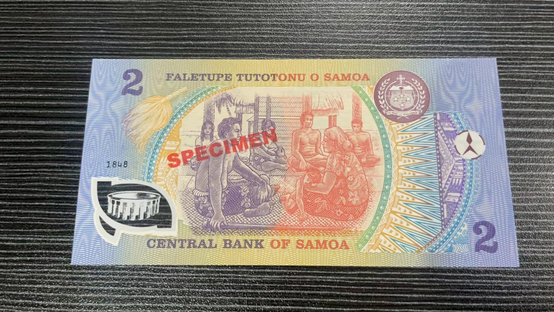 【Blue Auction】✨世界纸币精拍第317期——小精品场   萨摩亚1990年2塔拉 塑料纪念钞   样钞 全新UNC