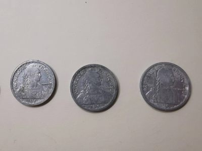 238.【鲸贝乐淘★两拍包邮】三字经·第“亲师友，习礼仪”号拍卖 【越南🇻🇳】法属流通铝币10枚，5分丰收女神头像，难得好品相如图，带原光