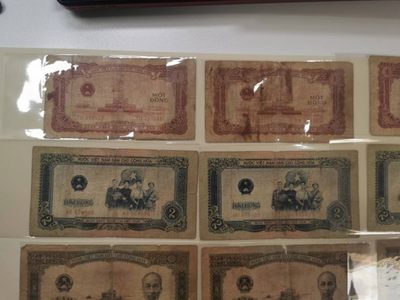 238.【鲸贝乐淘★两拍包邮】三字经·第“亲师友，习礼仪”号拍卖 【中国代印★越南🇻🇳】1958年1.2.5.10盾，3套一起，5盾海鸥水印，流通品相如图所示