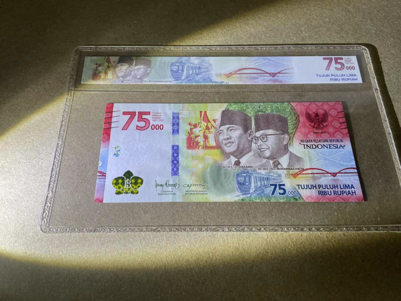 【Blue Auction】✨世界纸币精拍第317期——小精品场 【AAA无47】印尼 2020年75000卢比 纪念钞 全新UNC