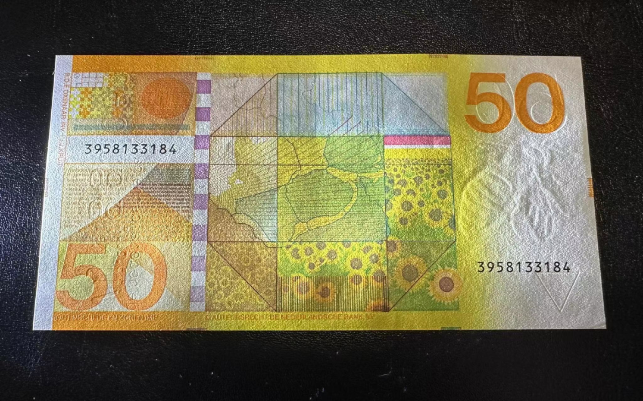 【Blue Auction】✨世界纸币精拍第317期——小精品场 荷兰 1982年50盾 向日葵 UNC- 角有瑕疵