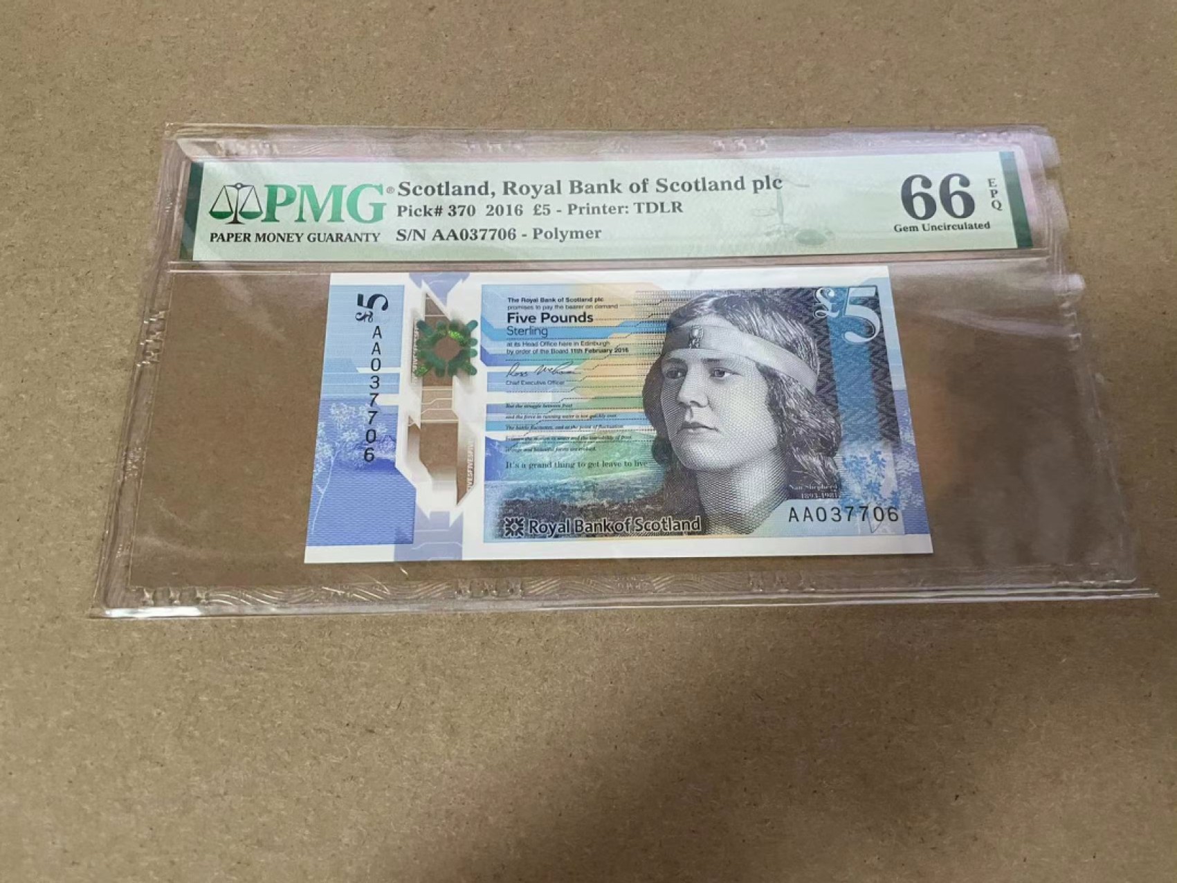 【Blue Auction】✨世界纸币精拍第317期——小精品场 【AA】苏格兰 2016年5镑 PMG66EPQ 