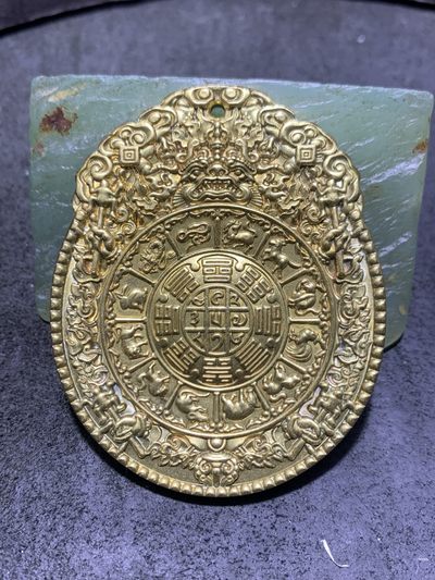 高精度黄铜九宫八卦护身牌一个 - 高精度黄铜九宫八卦护身牌一个