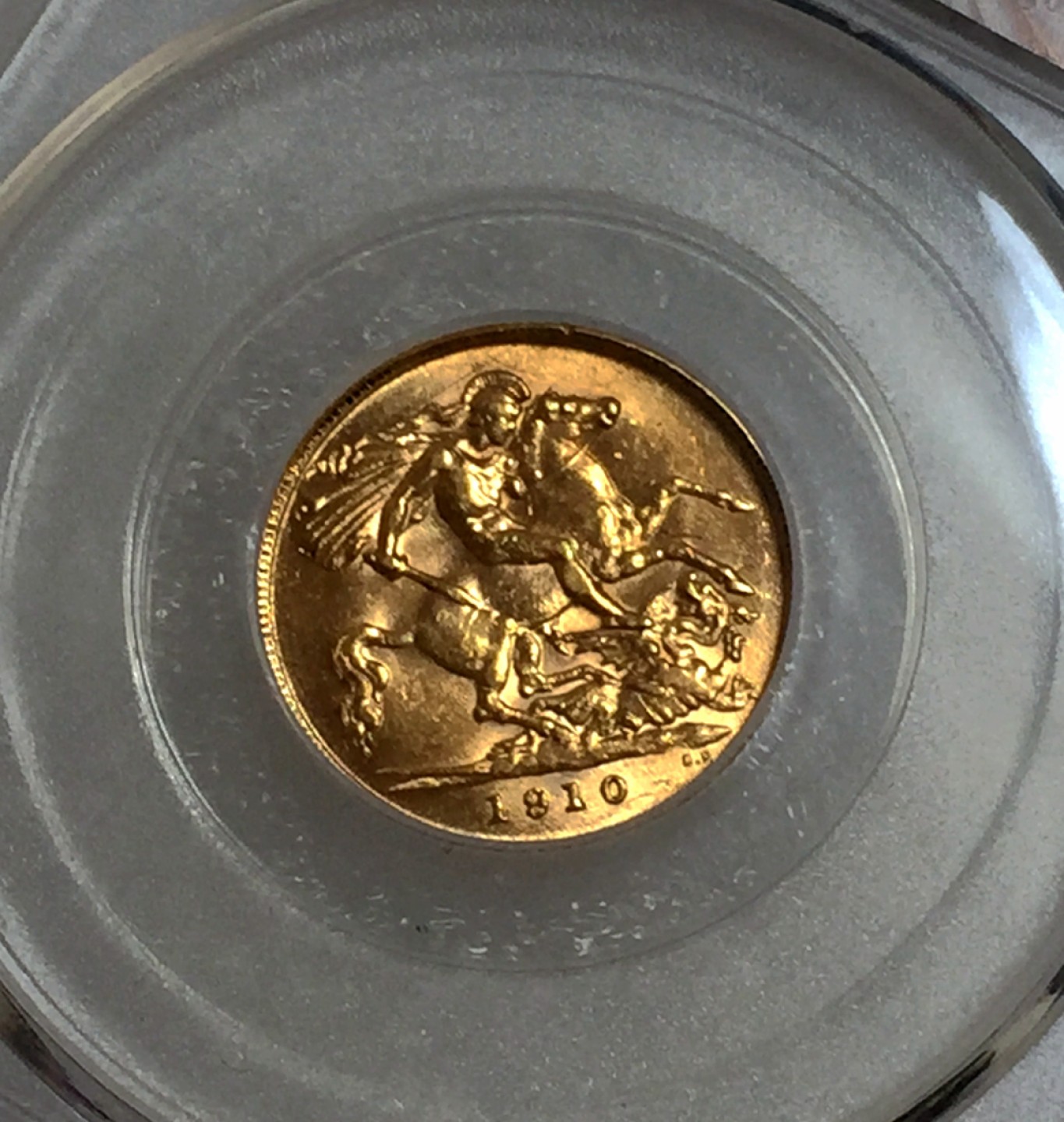 方圆集藏第四期专场 11468-公博64分英国1910爱德华七世4克马剑金币 半金镑 半索维林 half sovereign