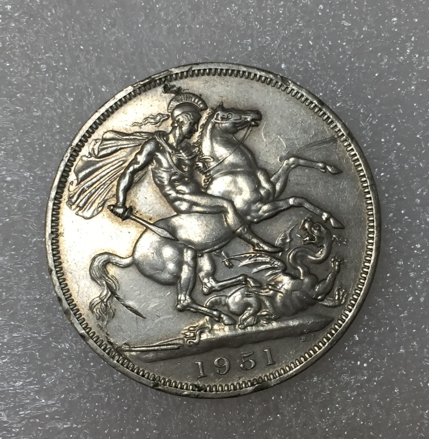 方圆集藏第四期专场 11463-英国1951年乔治六世马剑克朗