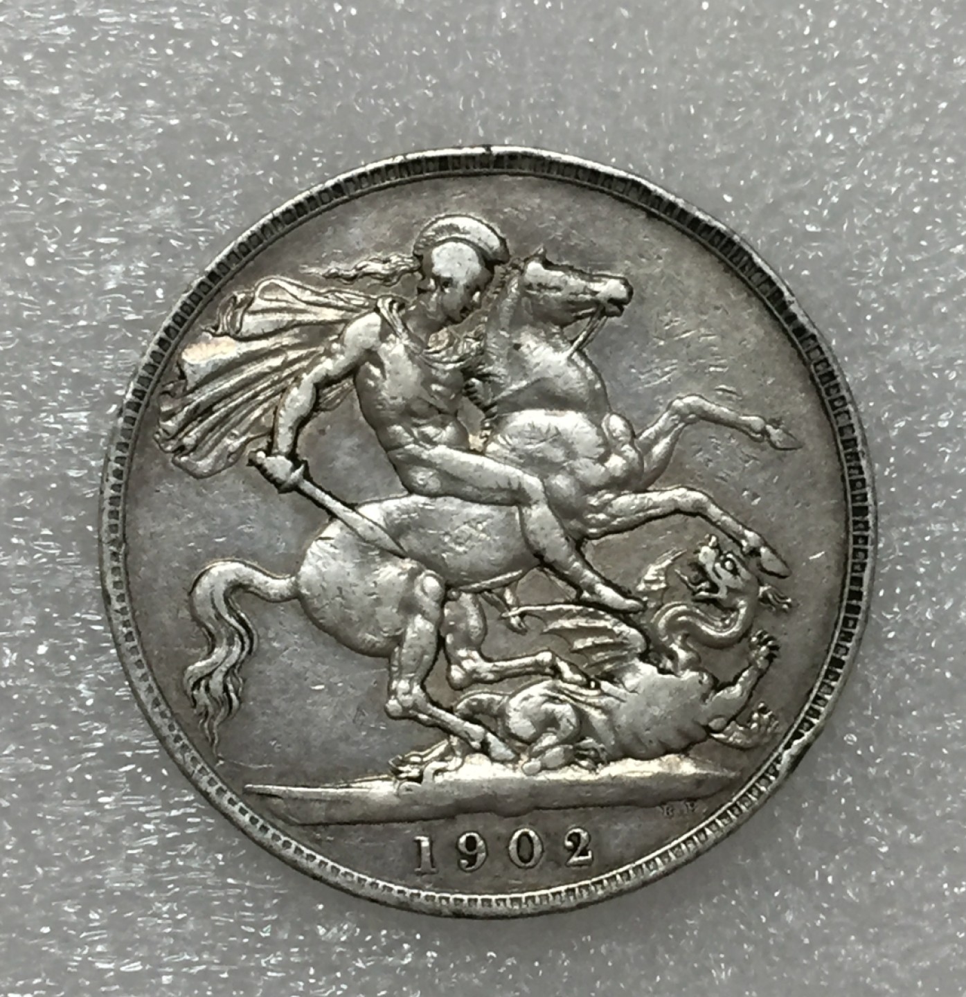 方圆集藏第四期专场 9128-英国1902年爱德华七世马剑克朗银币