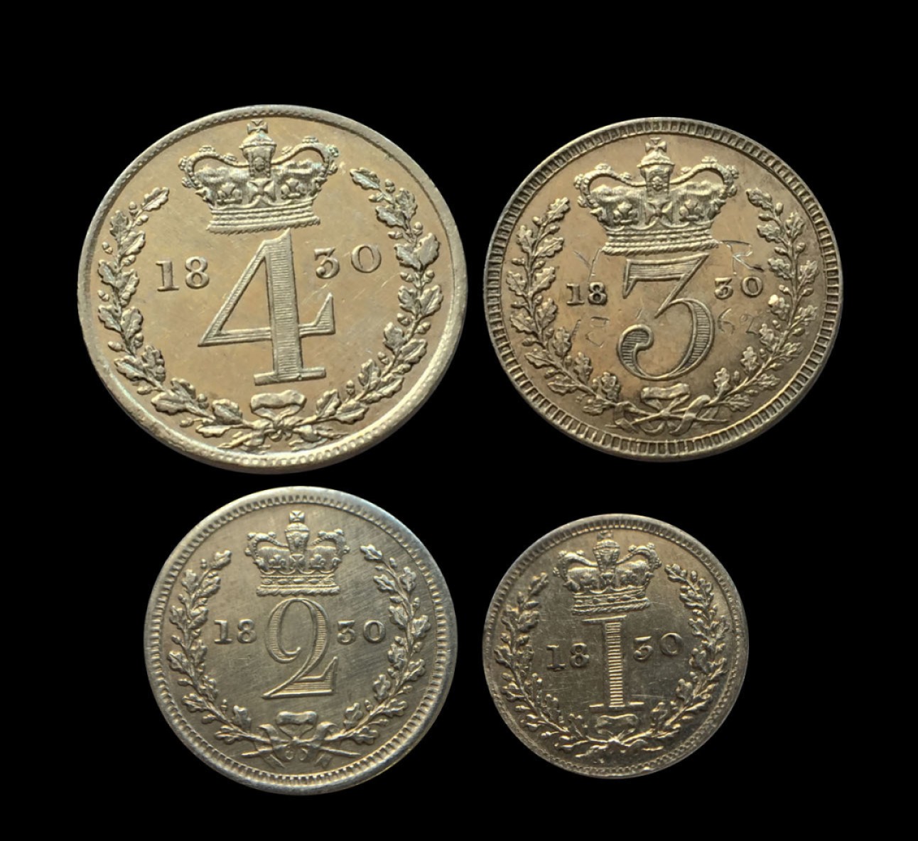 方圆集藏第四期专场 8447-英国1830年乔治四世濯足币套装银币