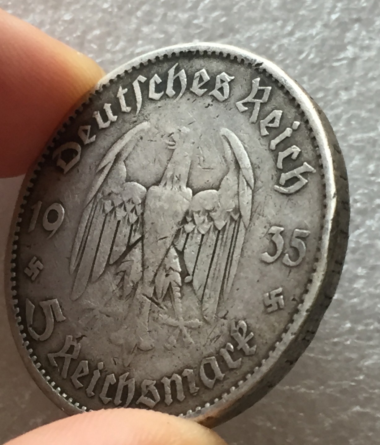 方圆集藏第四期专场 11480-德国1935年教堂加字5马克银币