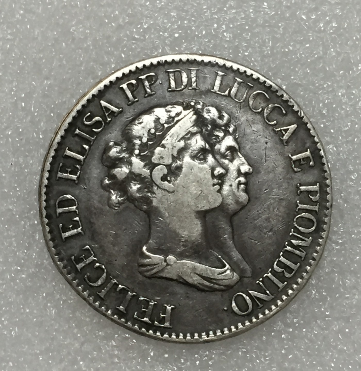 方圆集藏第四期专场 9564-法占意大利1807年 卢卡5法郎