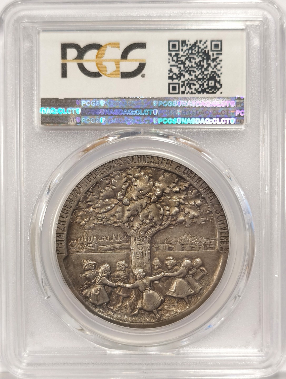 博洋堂世界钱币拍卖第024期（全场包邮） PCGS SP65 1911年德国巴伐利亚摄政王利奥波德90大寿纪念大银章 正面四皇头像 背面橡树 极具特色 PCGS唯一冠军分