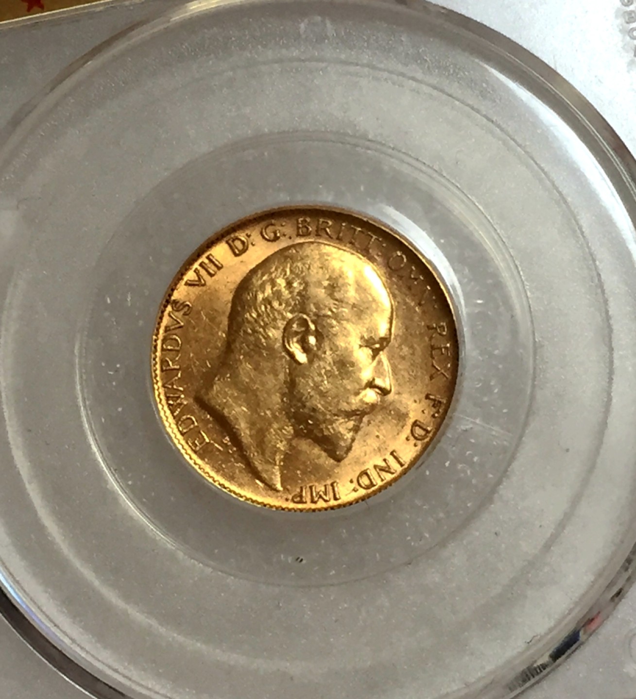 方圆集藏第四期专场 11468-公博64分英国1910爱德华七世4克马剑金币 半金镑 半索维林 half sovereign