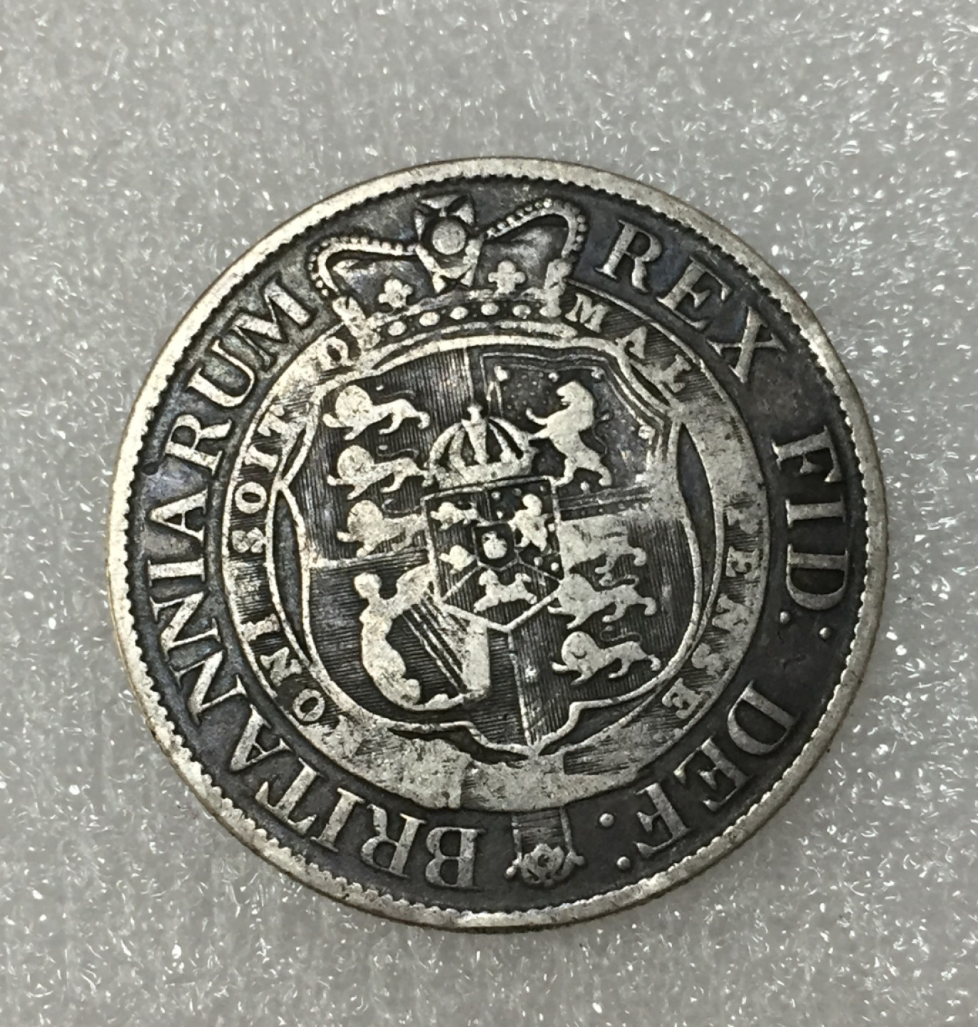 方圆集藏第四期专场 9777-英国1818年乔治三世半克朗银币老黑彩