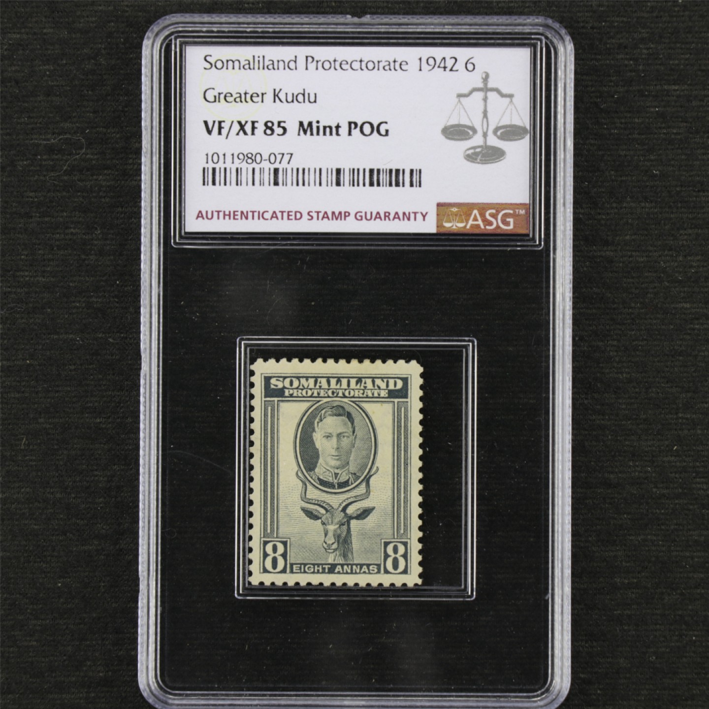 【亘邦集藏】第156期拍卖 1942年 英属索马里兰邮票 ASG VF/XF85 1011980-077