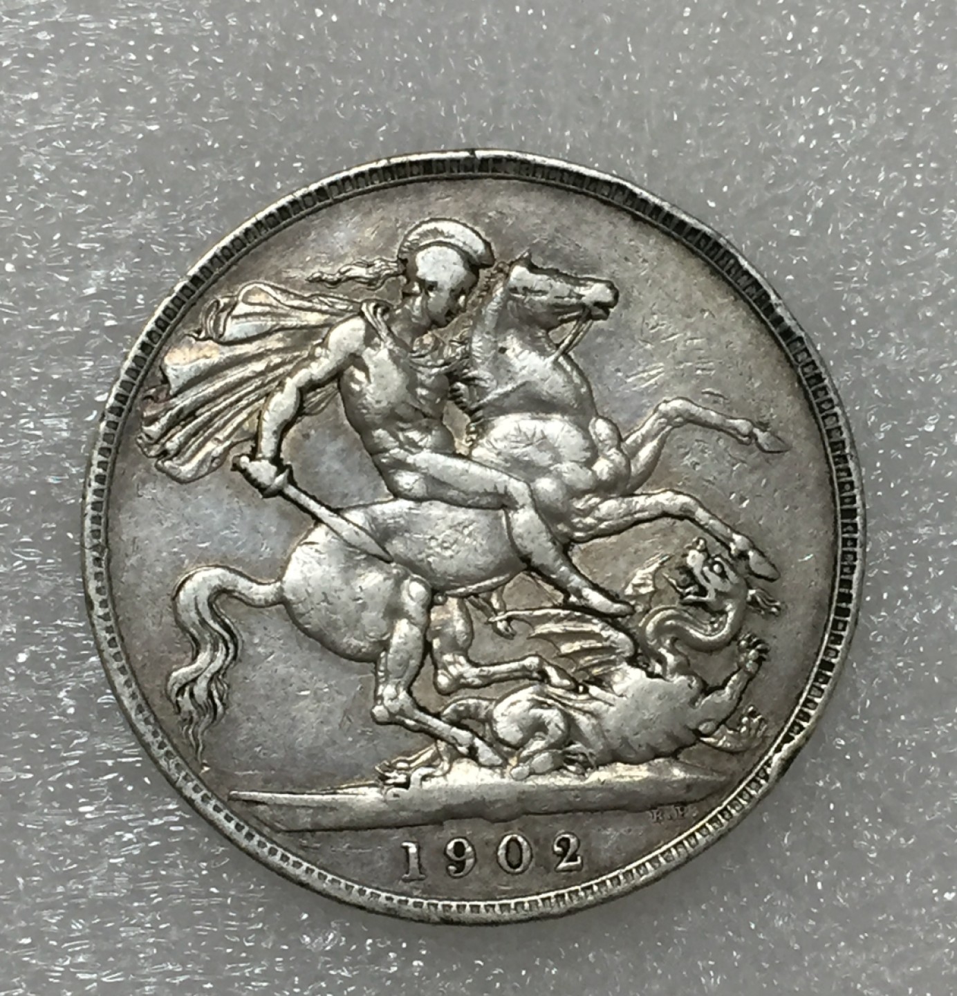 方圆集藏第四期专场 9128-英国1902年爱德华七世马剑克朗银币