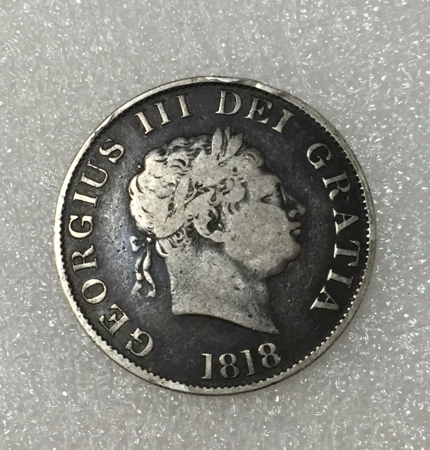 方圆集藏第四期专场 9777-英国1818年乔治三世半克朗银币老黑彩