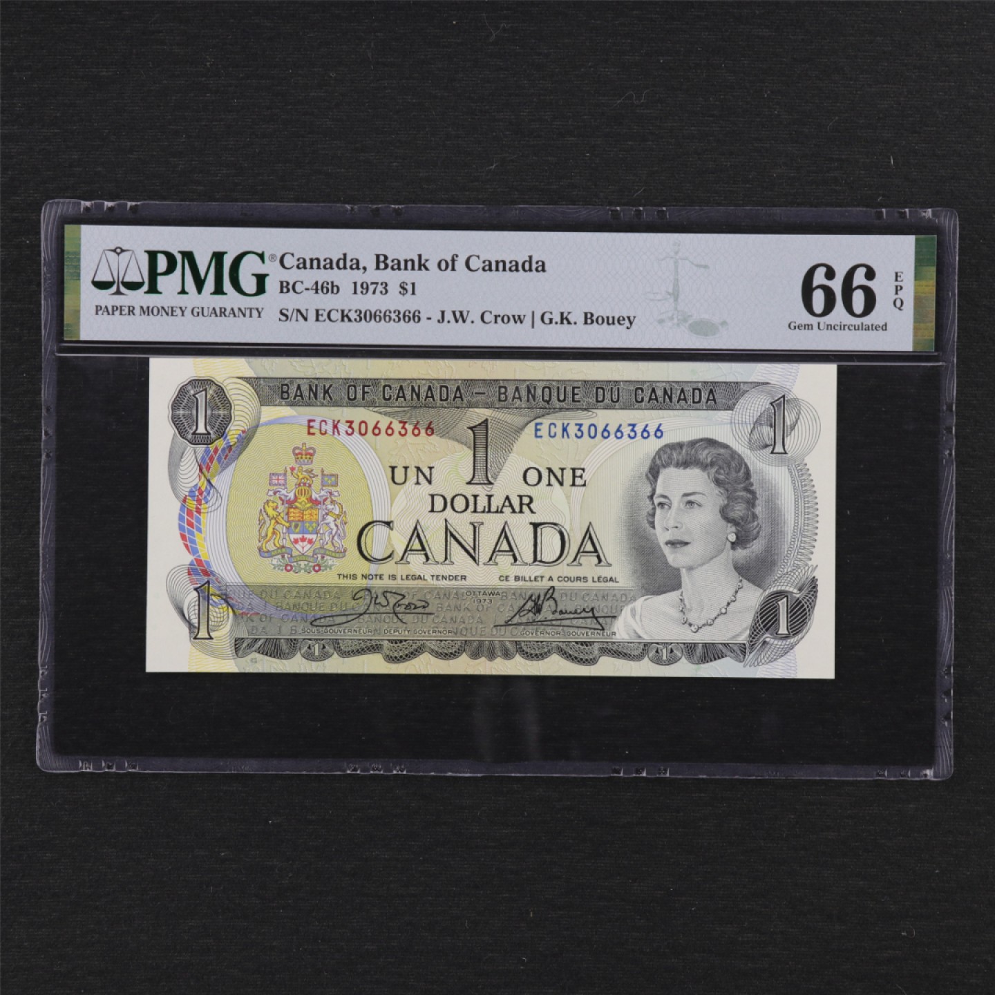 【亘邦集藏】第156期拍卖 1973年 加拿大1加元 PMG 66EPQ 3066366