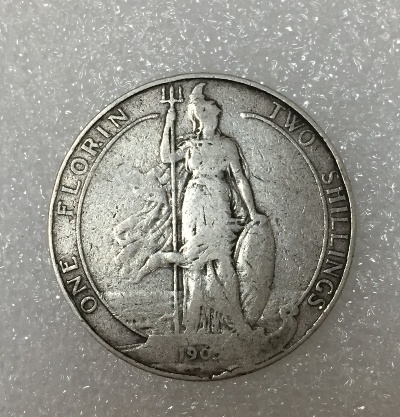 方圆集藏第四期专场 8635-英国爱德华七世海神2先令银币